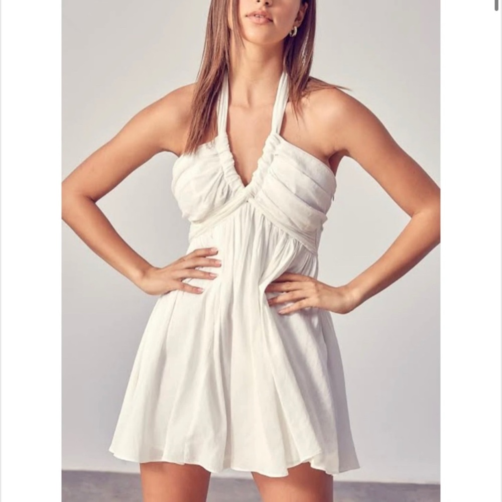 White halter dress